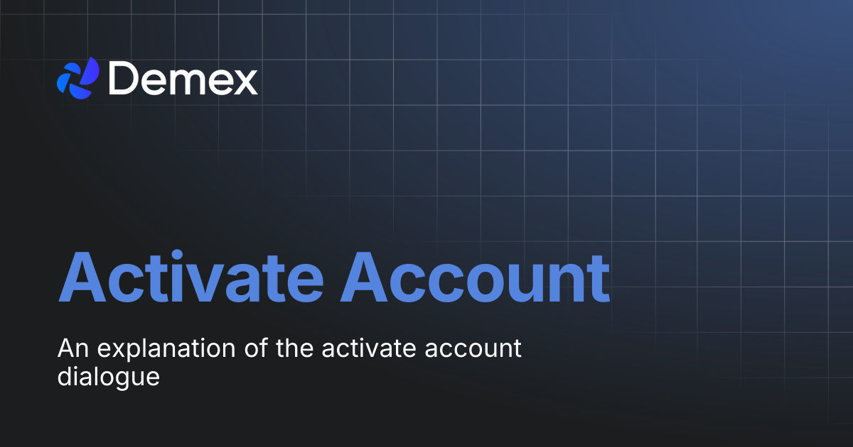 Activate Account | Demex Docs